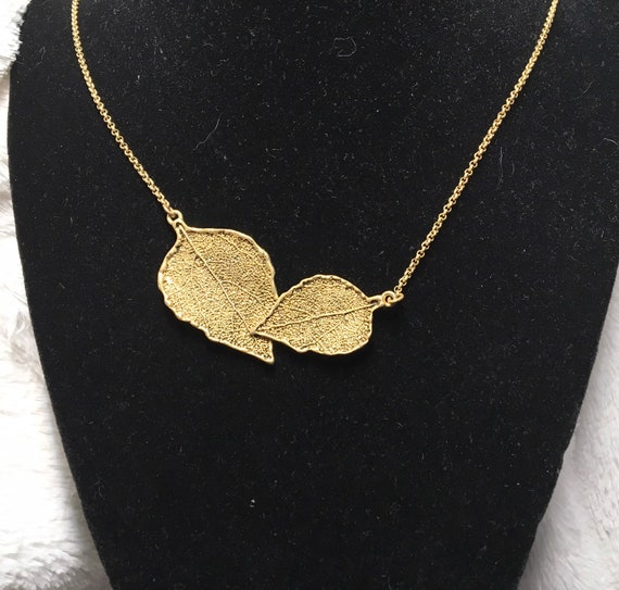 Lia Sophia Gold Leaves Necklace - Etsy