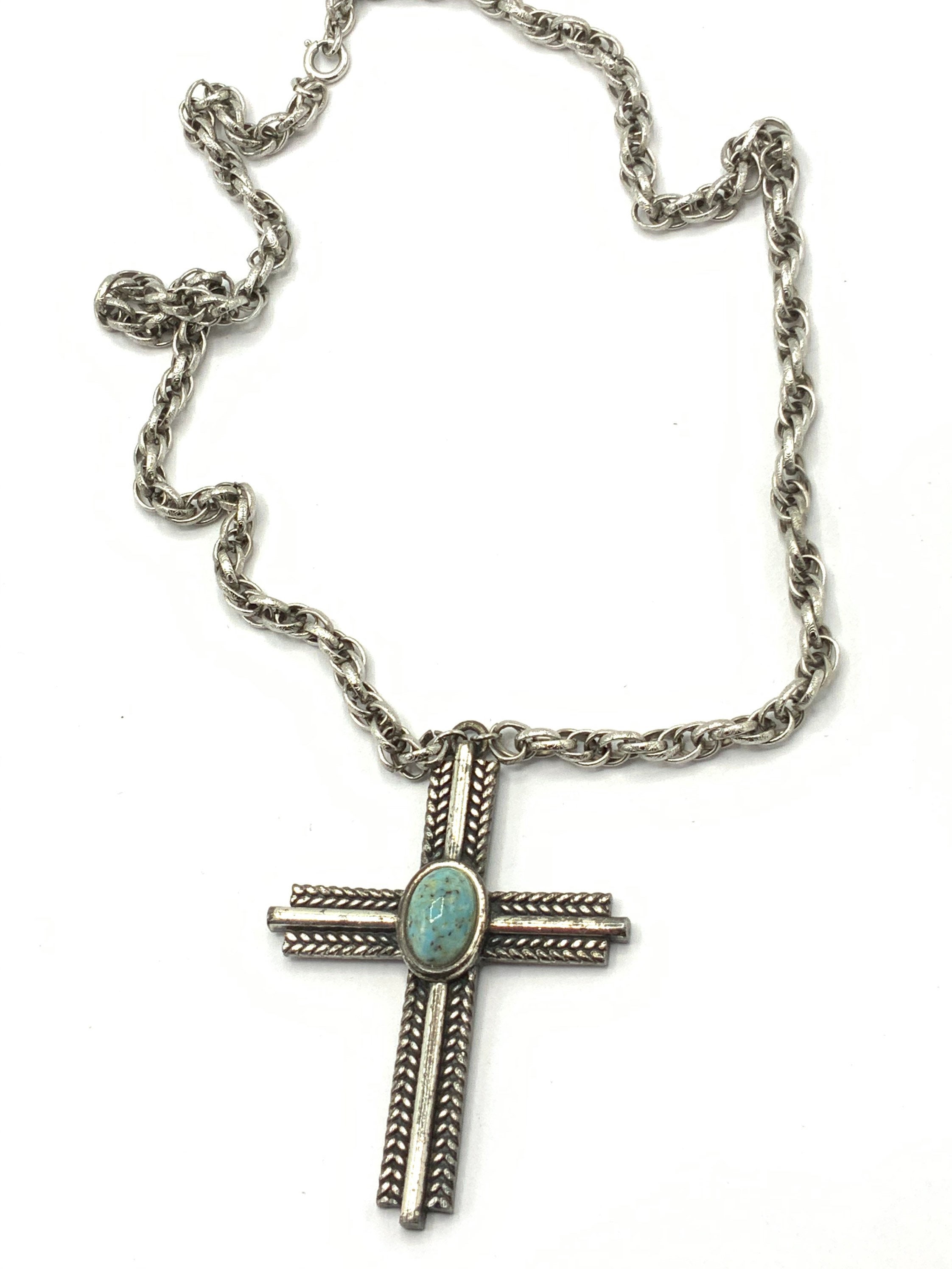 Gorgeous vintage Napier cross and silver tone necklace by | Etsy