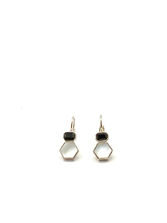Gorgeous collectible mother pearl and black earri… - image 8