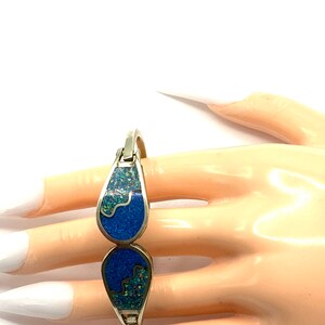 Gorgeous alpaca Green and blue bracelet. image 6