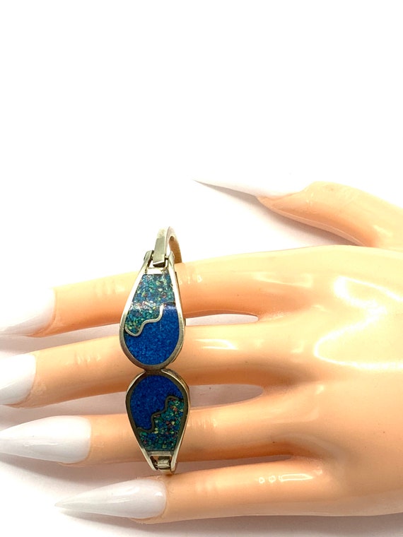 Gorgeous alpaca Green and blue bracelet. - image 6