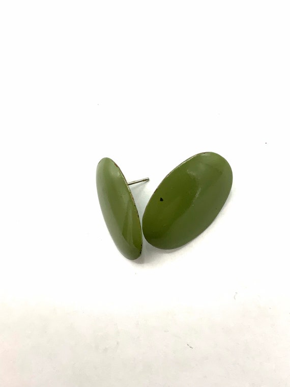 Gorgeous collectible and vintage jade oval earrin… - image 7