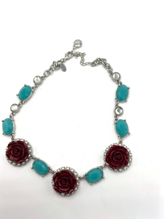 Gorgeous collectible and vintage aqua, dark red, … - image 9