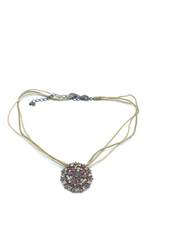 Lia Sophia  multicolored crystal necklace, brown … - image 9