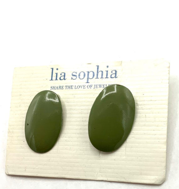 Gorgeous collectible and vintage jade oval earrin… - image 2