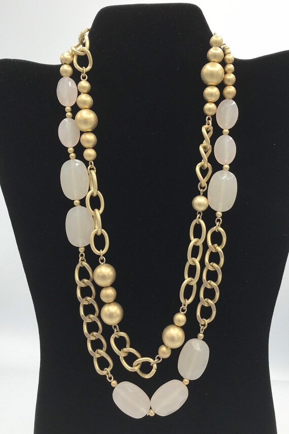 Lia Sophia gold and pink necklace - image 1