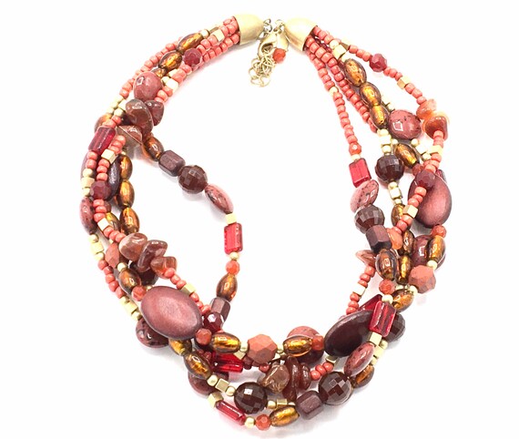 Vintage multicolored beads necklace by Lia Sophia. - image 5