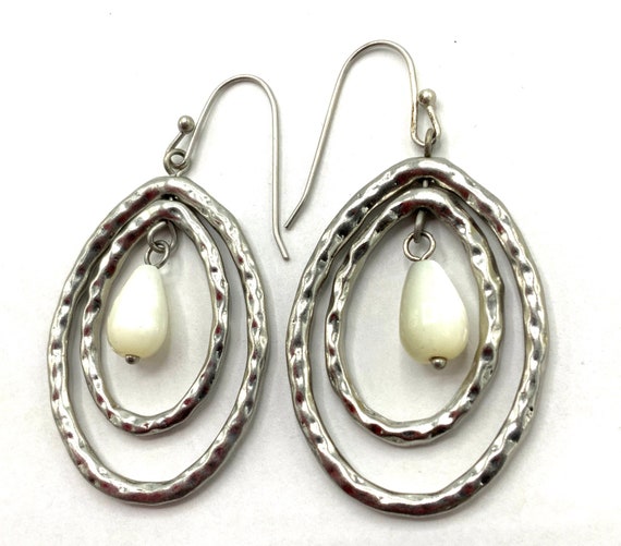 Gorgeous collectible  nickel tone earrings with a… - image 2