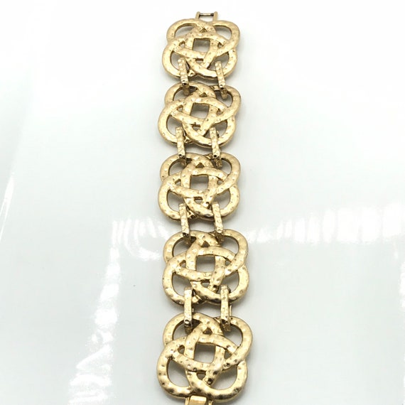 Gorgeous gold tone hammered bracelet by Lia Sophi… - image 2