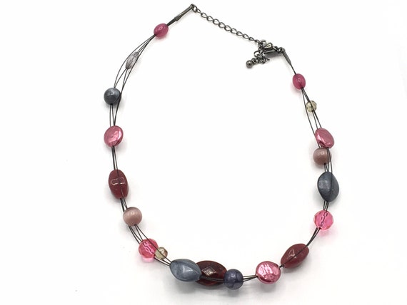 Vintage multicolored beads and pearl necklace by … - image 3