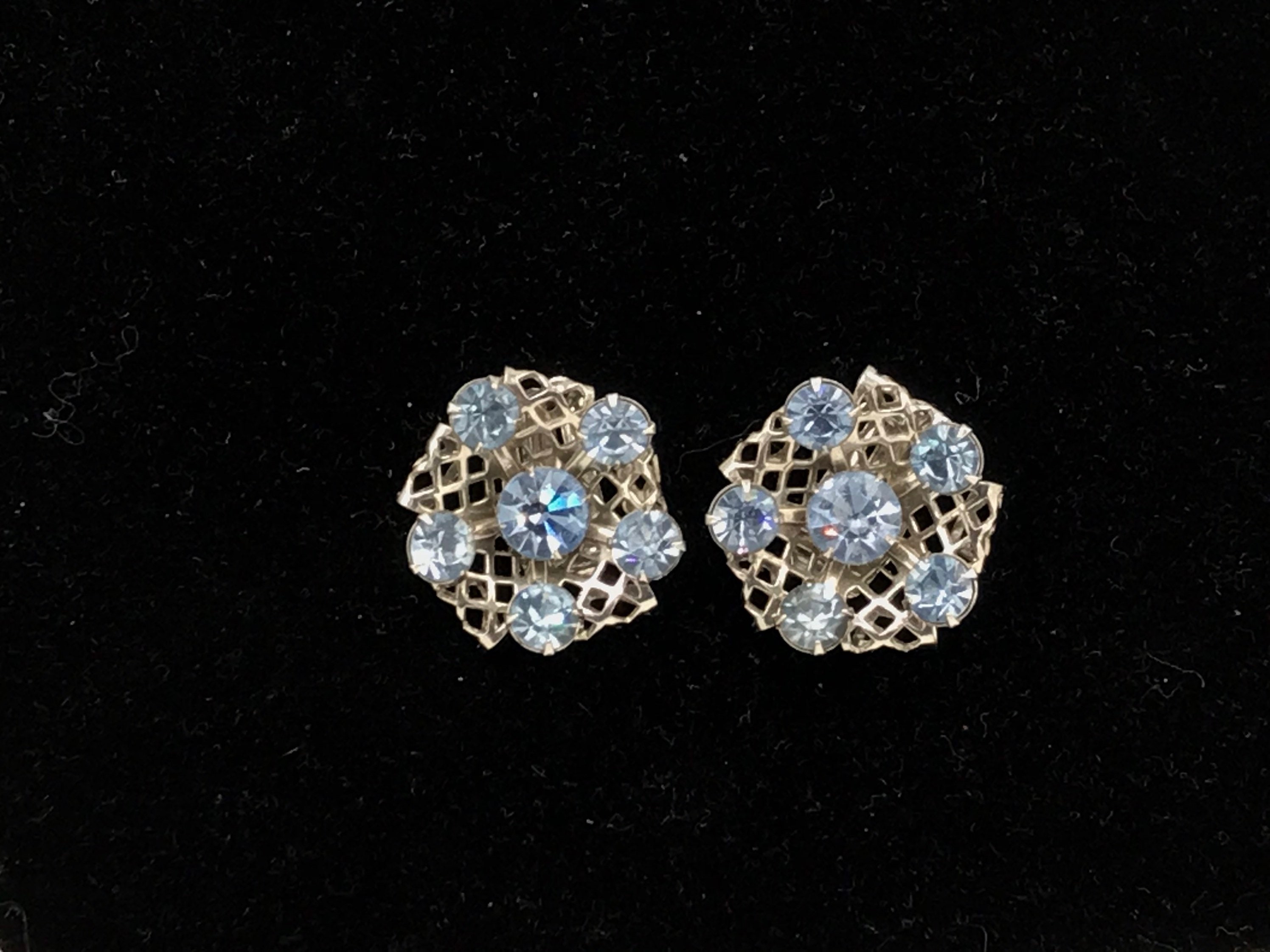 Boucles D'oreilles XXL À Franges De Strass Bleus Dégradés