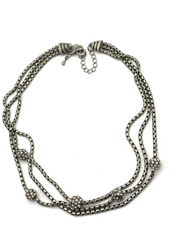 Nickel chain and rhinestone necklace by Lia Sophi… - image 10