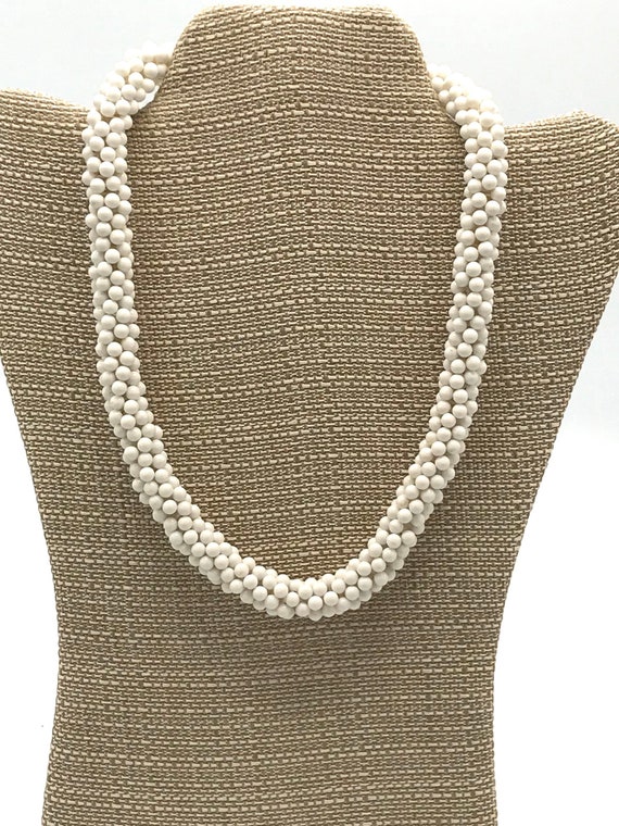 ■VINTAGE HOLLYWOOD■ Bumpy Beads Necklace VH2435NE002M Rhinestone fringe or bib necklace Hollywood Regency mid