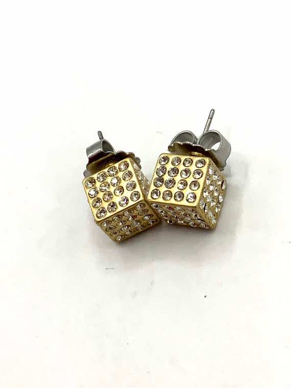 Silver and Cubic earring with rhinestone earring … - image 7