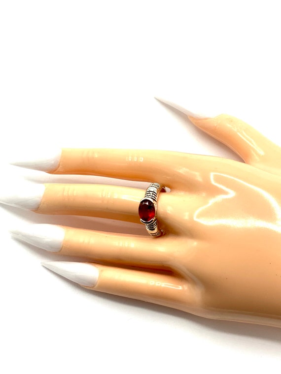 Gorgeous collectible red and silver tone ring by … - image 9