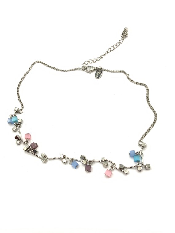 Lia Sophia multicolored necklace, square charms. - image 9