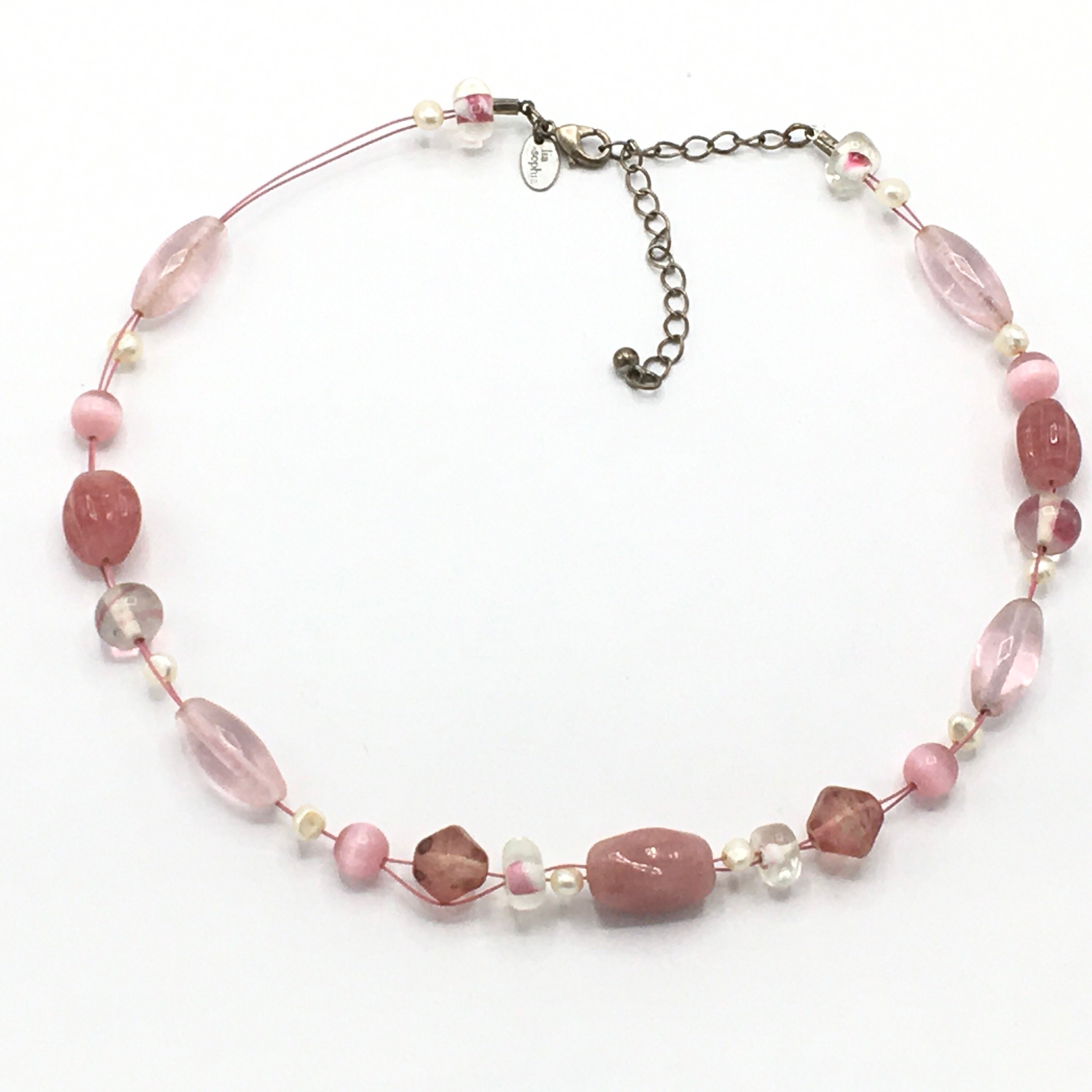 Pink Beads Necklace by Lia Sophia. - Etsy