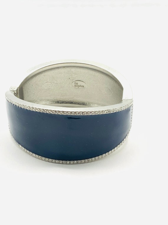Blue enamel with rhinestone bracelet by Lia Sophi… - image 1