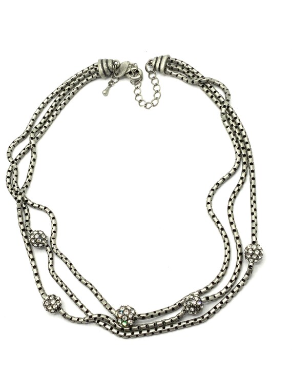 Nickel chain and rhinestone necklace by Lia Sophi… - image 5