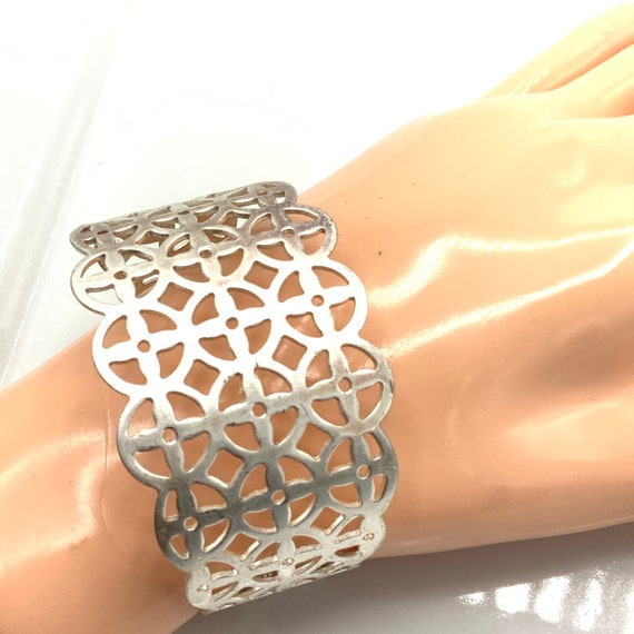 Silver Tone Cuff Bracelet by Lia Sophia. Etsy