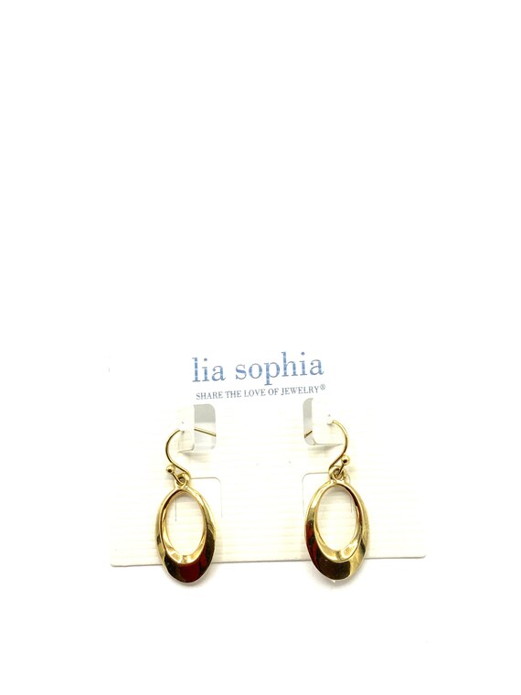 Gorgeous collectible gold tone oval earring by Li… - image 3
