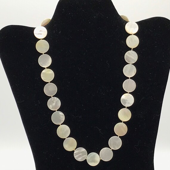 Vintage mother pearl necklace, signed 925, - image 6