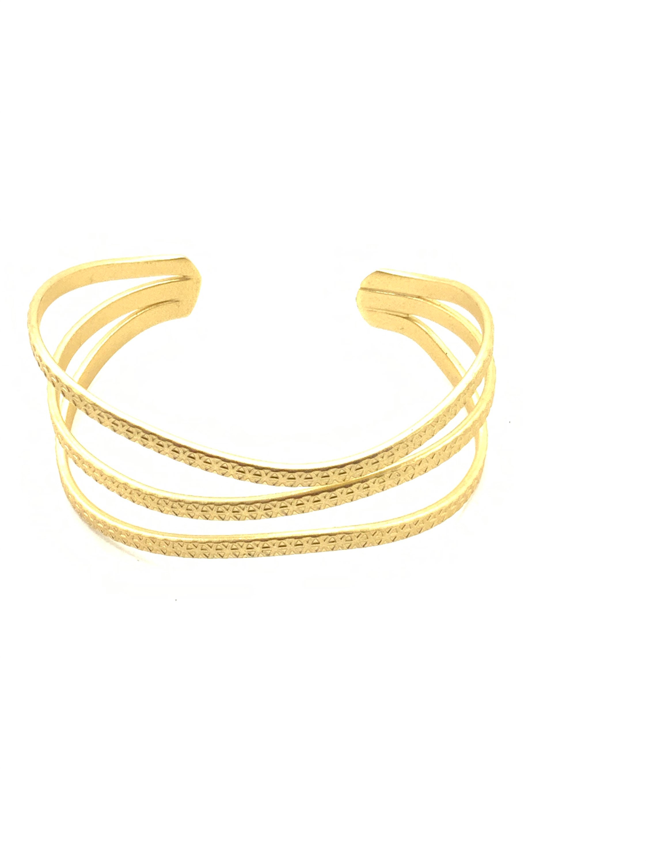 Gold Tone Cuff Bracelet by Lia Sophia Signed. Etsy UK