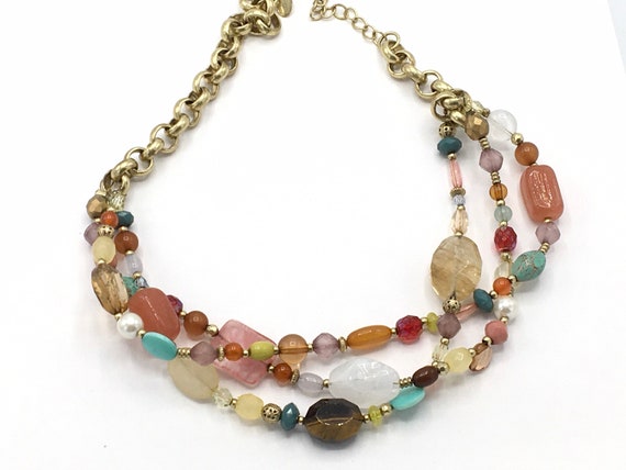 Gorgeous multicolored beads necklace by Lia Sophi… - image 8