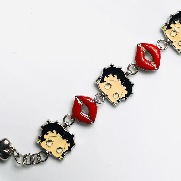 Vintage Betty Boop bracelet, enamel