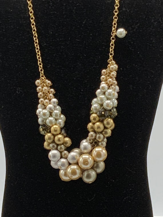 Gorgeous pearl necklace by Lia Sophia, white, gol… - image 5