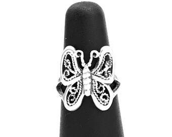 Vintage  sterling silver ring as a butterfly, marked, signed 925, size 5