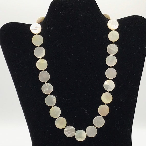 Vintage mother pearl necklace, signed 925, - image 3