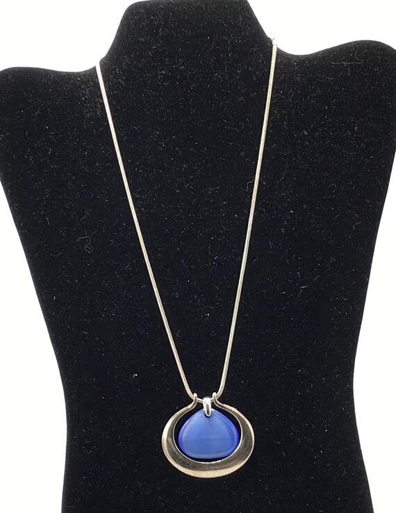 Vintage silver and blue necklace by Lia Sophia. - image 3