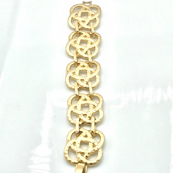 Gorgeous gold tone hammered bracelet by Lia Sophi… - image 9