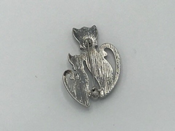 Vintage couple of cats white and black as brooch - image 7