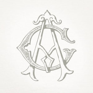 Vintage Wedding Monogram AC CA - Wedding Invitation, Digital Download, Antique, Intertwined, Logo, Elegant