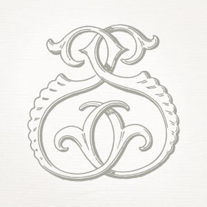 Vintage Wedding Monogram SS - Wedding Invitation, Digital Download, Antique, Intertwined, Logo, Elegant