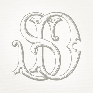 mariage vintage monogramme SD DS - faire-part de mariage, téléchargement numérique, Antique, entrelacés, Logo, élégant
