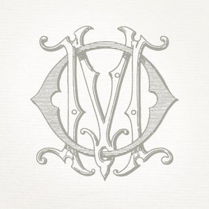 Vintage Wedding Monogram MO OM - Invitación de boda, Descarga digital, Antiguo, Entrelazado, Logotipo, Elegante