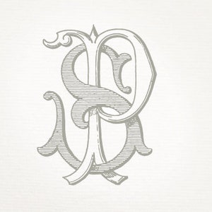 Vintage Wedding Monogram SP PS - Wedding Invitation, Digital Download, Antique, Intertwined, Logo, Elegant