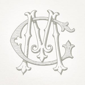 Vintage Wedding Monogram GM MG - Wedding Invitation, Digital Download, Antique, Intertwined, Logo, Elegant