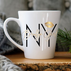 Brooklyn Native Mug, New York Mug, Brooklyn Mug, Brooklyn Gift, New York City Mug, NYC Brooklyn Mug New York Lipstick Gold