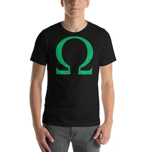 Omega griechisches Buchstabe-End-T-Shirt