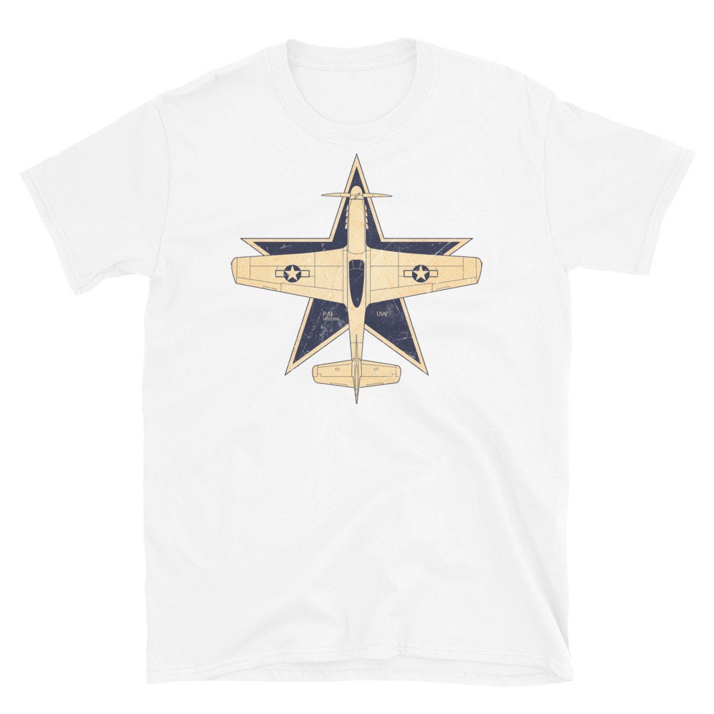 T-shirt Homme P51 Mustang WWII - Design Graphique Avion USAF - Taille XXL/XXXL - 100% Coton - Neuf Avec étiquette