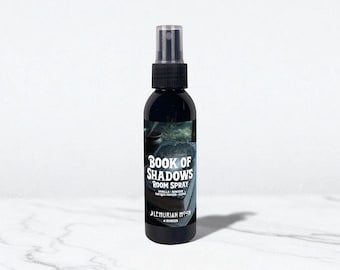Book of Shadows Room Spray 4 oz Air Freshener, Scented Spray, Antique Papers, Cedar Desks, Pepper, Vanilla, Witchy, Spells, Rituals