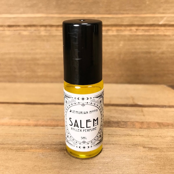 Salem Roller Perfume, 5mL, Organic Jojoba Oil, Autumn Scent, Cardamom, Cedar, Spells, Rituals, Meditation