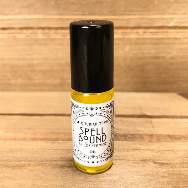 Spellbound Roller Perfume, 5mL, Organic Jojoba Oil, Warm Amber, Papyrus, Tonka Bean, Cedar, Spells, Rituals, Meditation