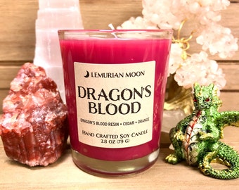 Red Soy Spell Candle, Scented Spell Candle, Meditation Candle, Dark Red Scented Candle, Dragon's Blood, Soy Candle, Spell Votive
