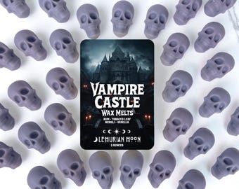 Cera derretida de caveira de castelo de vampiro, rum, tabaco, neroli, aroma de outono, aroma de outono, Halloween, cera derretida de soja