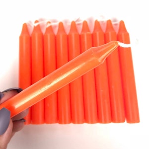 Orange Spell Candles, Orange Ritual Candles, 4&quot; Candles, Spells, Mini Spell Candles, Chime Candles, Wicca, Wiccan Supplies